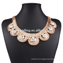 Atacado choker rhinestone cadeia colar de ouro